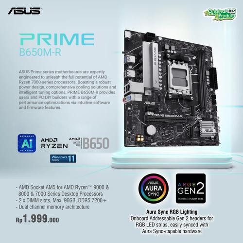 ASUS PRIME B650M-R｜Motherboard AM5 RYZEN AMD di Star17 Com Tokopedia