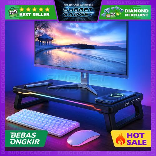 Jual Vaydeer Meja Monitor Stand Riser 4 Port USB 3.0 + Wireless ...