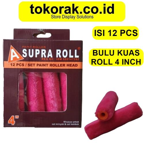 Jual ISI BULU KUAS ROLL KAPAL KECIL 4 INCH DOMBA MERAH SUPRA REFILL ...