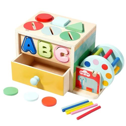 Baby Busy Box Edukasi Wooden Baby Toys Mainan Anak Bayi Multifungsi  Learning Box Shape Sorting Color Educational Toys