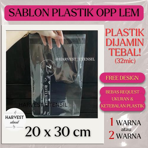 Sablon Opp Roti Jual CETAK/SABLON PLASTIK OPP SEAL ROTI/DONAT SABLON 1 WARNA Uk 20x30cm ...