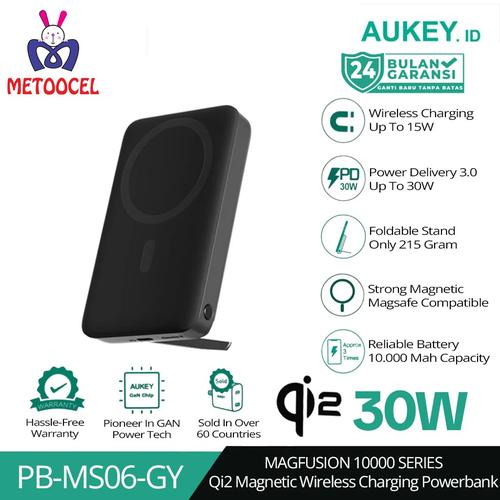 Promo AUKEY PB-MS06 PowerBank MagFusion 10000mAh 30W Qi2 Magnetic