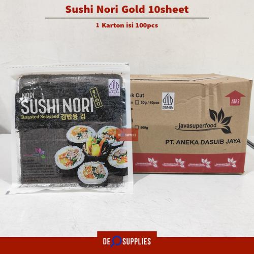 Jual [KARTON] Java Sushi Nori Gold 10 Lembar (1 dus isi 100pcs) Nori ...