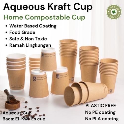 Jual Aqueous Kraft Paper Cup 8oz 12oz 16oz Gelas Kertas Sekali Pakai ...