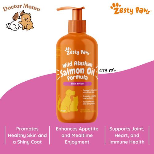 Jual Zesty Paws Wild Alaskan Salmon Oil Skin Coat 473 mL