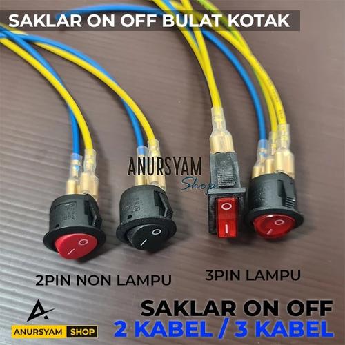 Jual Saklar ON OFF 2 Pin 3 Pin Plus Kabel / Saklar Serbaguna Switch ON ...