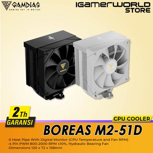 GAMDIAS RAFF.CPU BOREAS M2-51DWH DIGITAL MONITOR (CPU TEM & FAN) HYD FAN DISSIPATORI CPU - Negozio di Videogiochi e Giochi