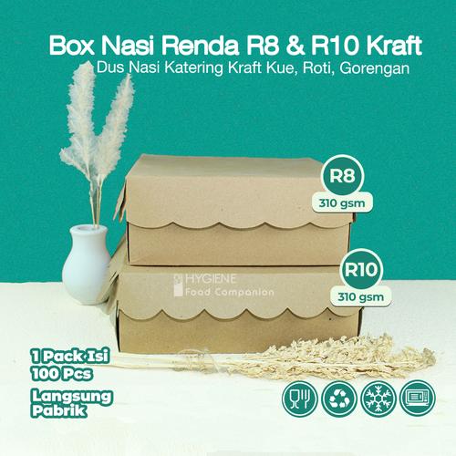 Jual Kotak Nasi Catering Kraft Coklat Renda Dus R10 K & R8 Kemasan Kue ...