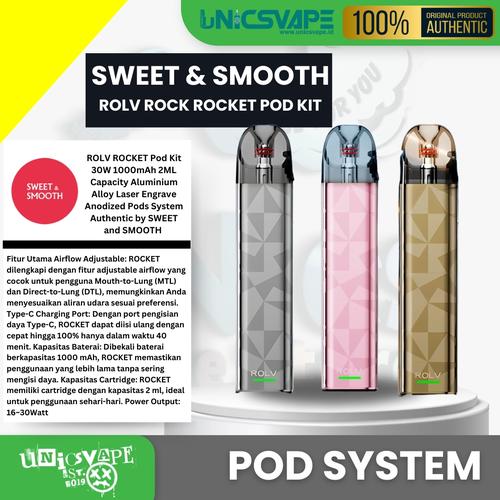 Promo ROLV ROCKET Pod Kit 30W 1000mAh 2ML Capacity Aluminium Alloy ...