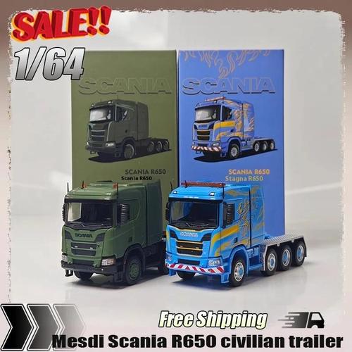 MASDI SCANIA R650 & トレーラー 1/64 In Stock Masdi 1:64 Scania R650 Transport Vehicle Flatbed
