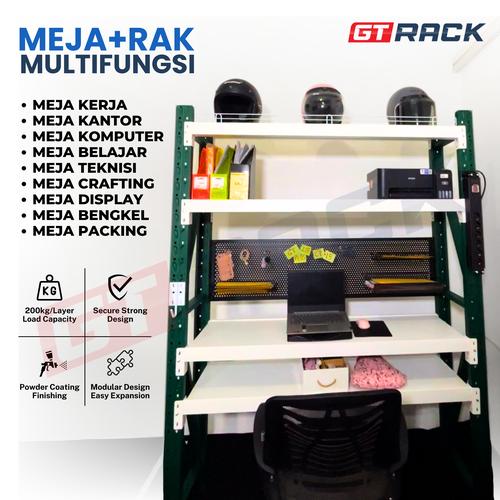 Promo MEJA KERJA ALL IN ONE GT RACK / MEJA KANTOR / MEJA BELAJAR ...