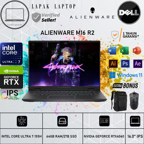 Jual LAPTOP ALIENWARE M16 R2 INTEL ULTRA 7 155H 64GB DDR5 2TB SSD ...