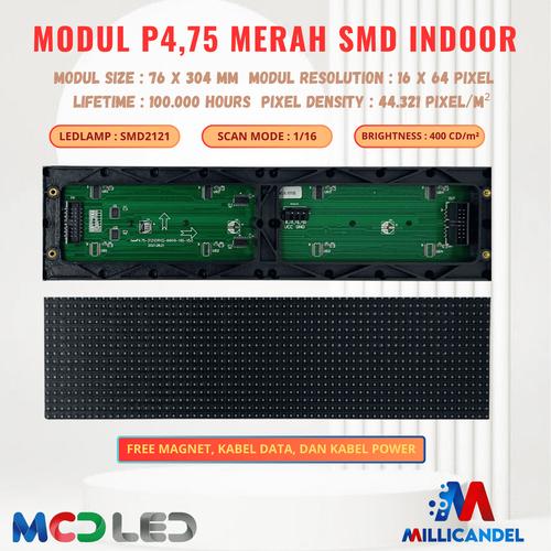 Panel Modul Jual PANEL MODUL P4,75 P4.75 F3.75 F3,75 16X64 SMD MATRIX MERAH RED RG ...