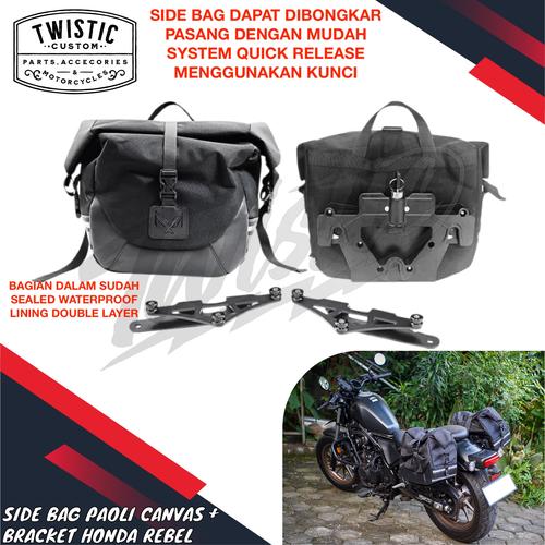 Jual Side Bag Saddle Bag Saddlebag Paoli Tas Canvas Samping