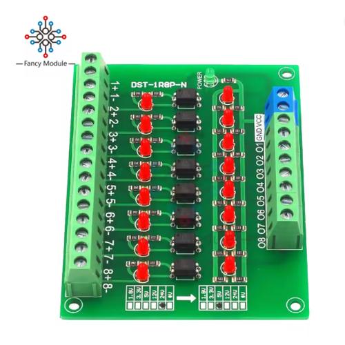 Produktbild von 2er-Set 8-Kanal Optokoppler 5V Auf 3,3V – Level-Voltage-Konverter Mit PNP-Ausgang Für Industrie & Elektronik