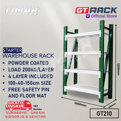 Promo RAK GUDANG BESI GT RACK GT210 – RACK 200KG 4 SUSUN P100CM L40CM ...