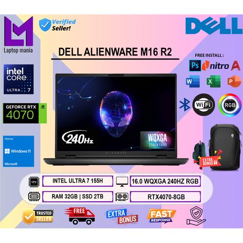 Jual Alienware M16 R2 Intel Ultra 7 155H 32GB DDR5 2TB SSD RTX4070-8GB ...