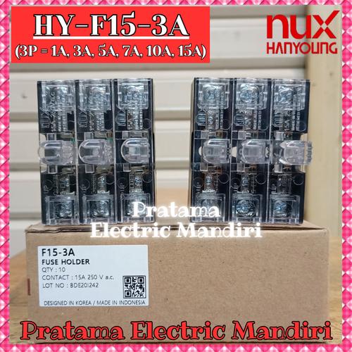 Jual HANYOUNG NUX RUMAH FUSE HOLDER HY-F15-3A 3P 3 POLE 250V 250VAC ...