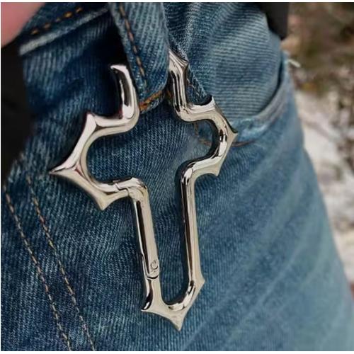 Y2K Star Carabiner Keychain – Silver Metal Clip For Belt Loops, Bags, & Keys