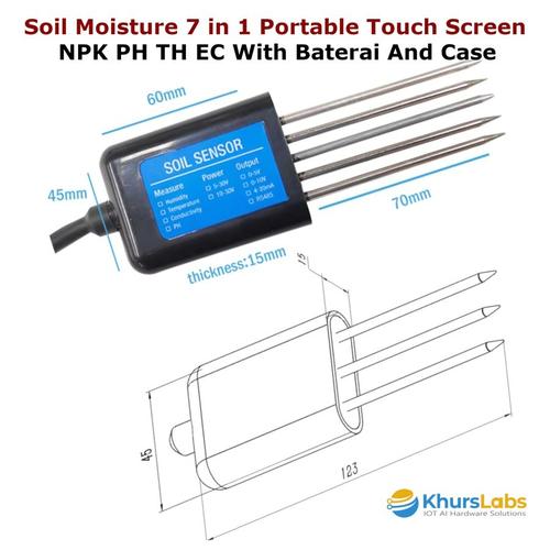 Jual Soil Moisture 7 in 1 Portable Temperature Humidity EC PH NPK ...