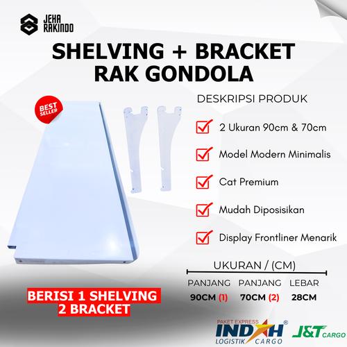 Jual [1 PAKET] 1 Shelving + 2 Bracket Ambalan Rak Gondola Toko ...
