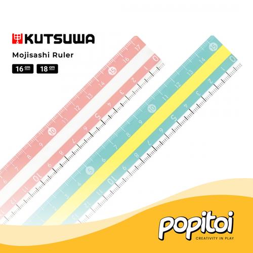 Promo Kutsuwa Mojisashi Ruler 16 18 cm Penggaris Lurus Akrilik - 16cm ...