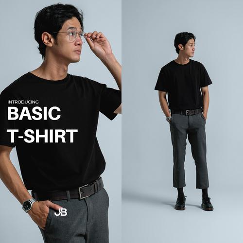 Jual Kaos Polos Katun Combed Tebal Lembut Unisex JB T-Shirt Basic Tee ...