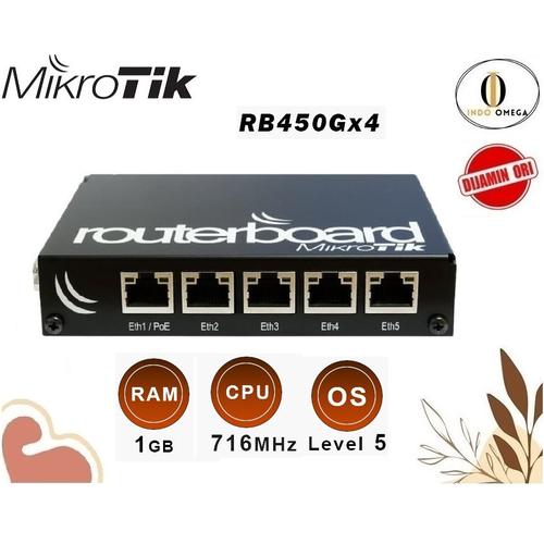 Jual MikroTik RB450Gx4 Ethernet router with five Gigabit Ethernet ports ...