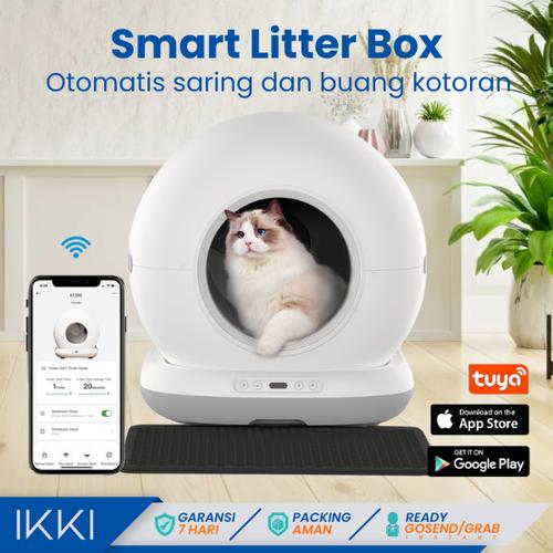 Smart Cat Litter Box Wadah Pasir Tempat Kotoran Pup Kucing dengan Teknologi  Fitur Penyaring dan Pembersihan Otomatis Self Clean Remote di Ikki Home 