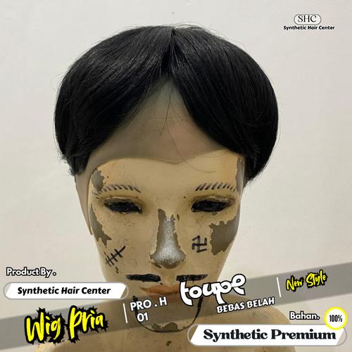 Promo SHC Wig Toupee Pria Hair System Bebas Sisir synthetic