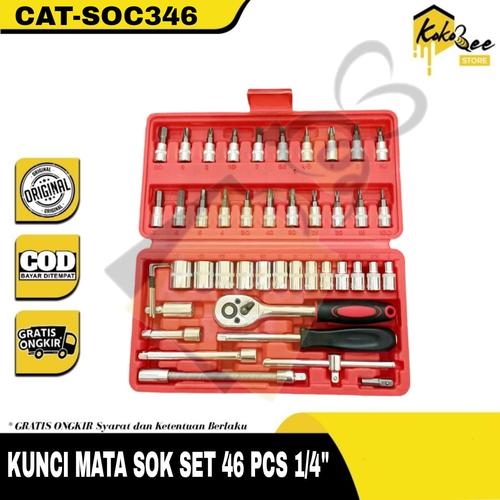 Jual CYKAT Kunci Bengkel Lengkap 46Pcs Socket Set Gagang Sock 1/4 ...