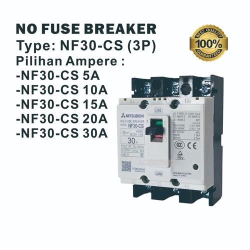 Jual NFB (NO FUSE BREAKER ) MCCB 3P MITSUBISHI NF30-CS 5A/10A/15A/20A ...