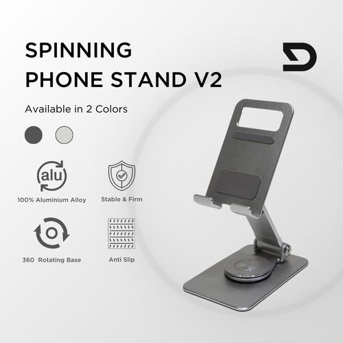 Promo Foldable Spinning Phone Stand 360 Aluminium Holder Metal HP Tablet  DIGIPAC Putar V2 Dark Grey di Digipac Indonesia Tokopedia