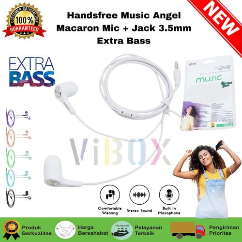 Jual Handsfree Headset Music Angel Macaron Earphone Extra Bass