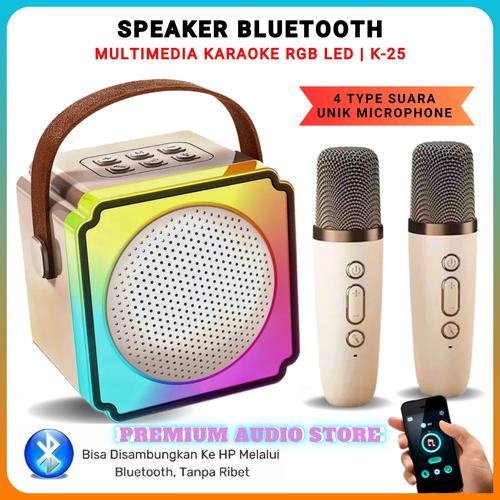 Promo Speaker Bluetooth LED K-25 Microphone Wireless dengan Suara Unik  Karaoke Bass Portable Rechargeable K25 di Premium Audio Store Tokopedia
