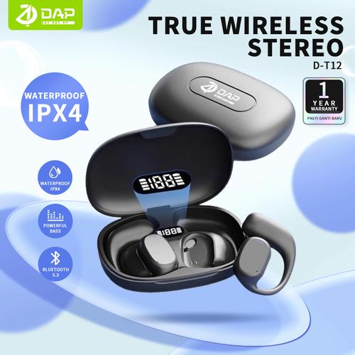 Promo DAP Earphone Earbuds D-T12 Waterproof IPX4 Semi-In-Ear TWS