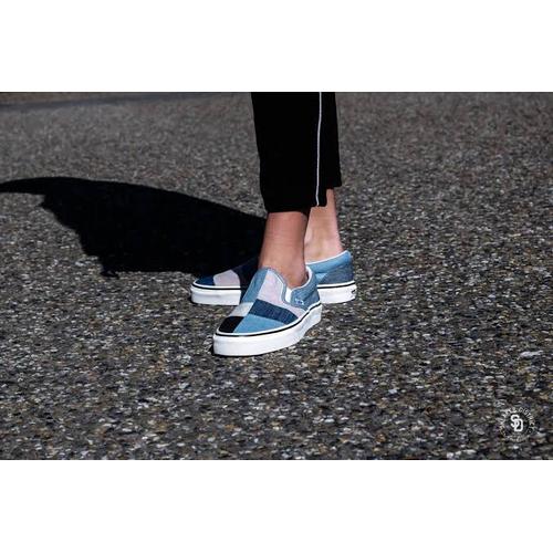 vans slip on patchwork denim