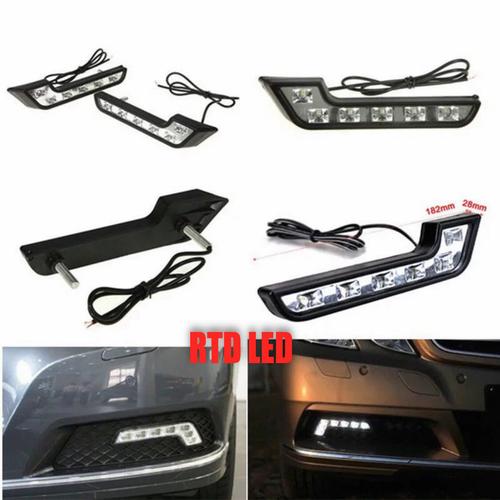 Foto Produk Drl Led Mobil 6 Mata Lampu Siang Mobil Sepasang Kiri Kanan R011 dari RTD LED