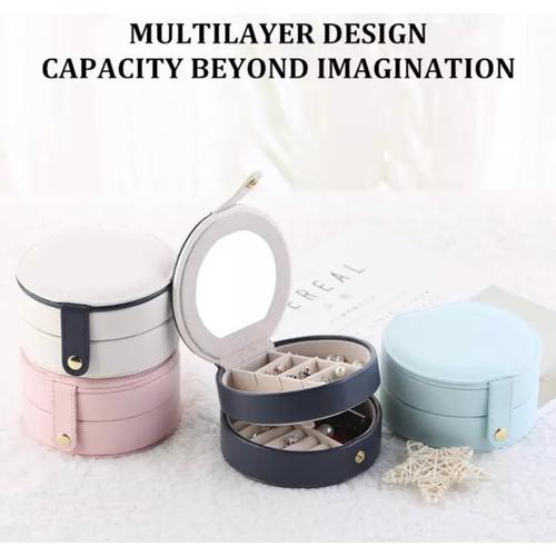 Foto Produk PANACHE Korean Double Layer Round Jewelry Box, Kotak Perhiasan dari PANACHE