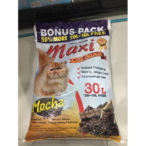 Foto Produk Pasir wangi maxi 30 liter gree 50 % pasir gumpal dari Grosiran Petshop Bekasi