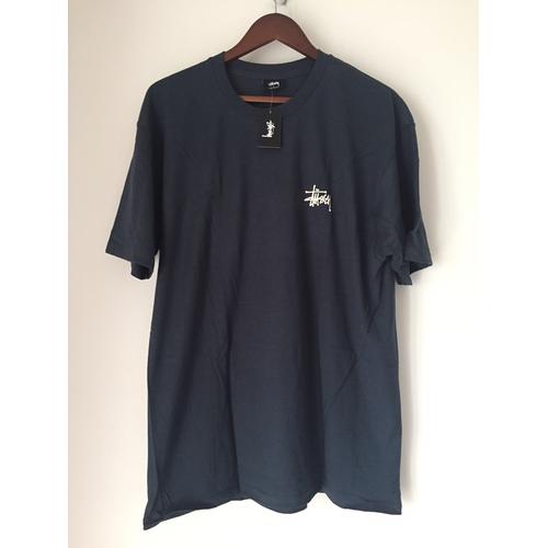 Jual Stussy Basic t-shirt navy blue 