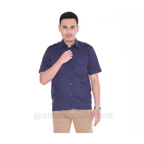 Foto Produk Kemeja Dill Biru Dongker Formal Lengan Pendek dari antoniocollection