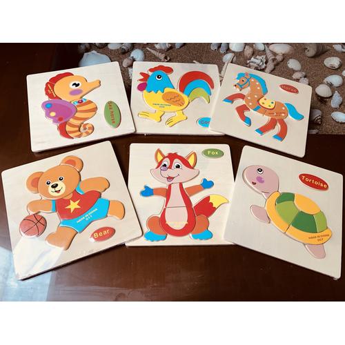 Foto Produk Simple Animal Puzzle kayu anak bayi balita mainan edukatif edukasi dari Mamia Sale