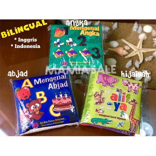 Foto Produk Soft book buku bantal kain HIJAIYAH abjad huruf angka mainan bayi dari Mamia Sale