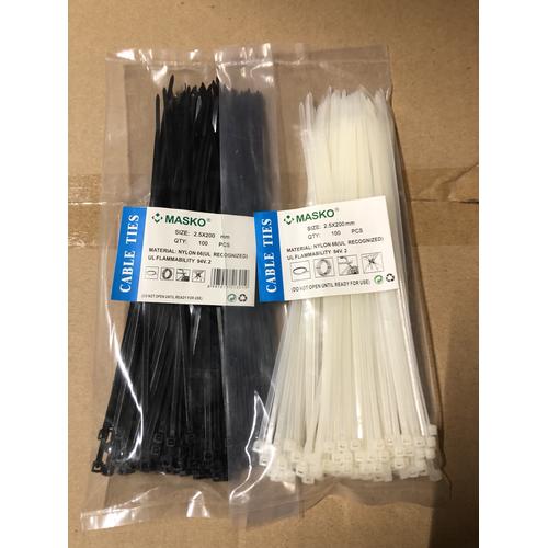 Foto Produk Kabel ties tali sabuk 200mm 2.5 x 200 mm 20 cm isi 100 pcs - Hitam dari Shahsuri Shop