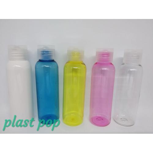 Foto Produk (GOJEK) botol PET round boston 100 ml fliptop / tutup flip / PET 100ml dari plast pop