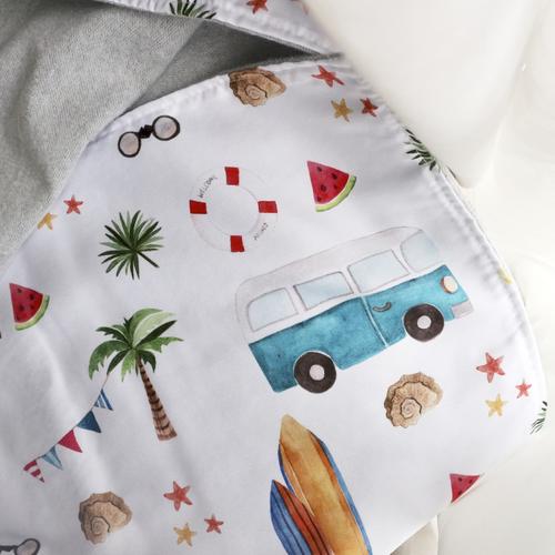 Foto Produk Selimut Bayi Newborn motif pantai dari yuumau