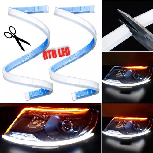 Foto Produk Lampu alis Drl flexibel Slim 45 Cm Waterproof 2 Pcs Sepasang R039 - Putih dari RTD LED