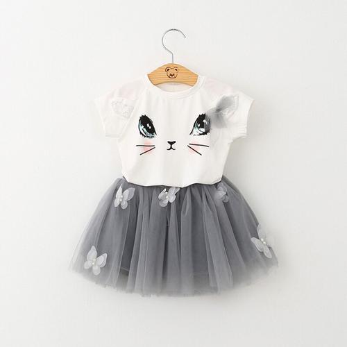 Foto Produk Setelan baju import rok tutu 1-6thn / baju anak perempuan import - Putih, XS dari Mr.Gabor