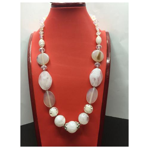 Foto Produk Kalung Batu + Bead kombinasi putih panjang dari MarsChey Collections